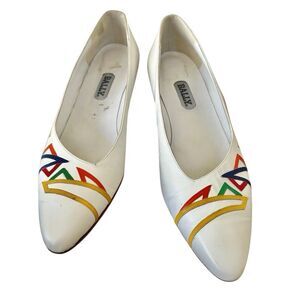 Bally Italy Colorblock Leather Pumps – Size 11N Vero Cuoio Multicolor Geometric